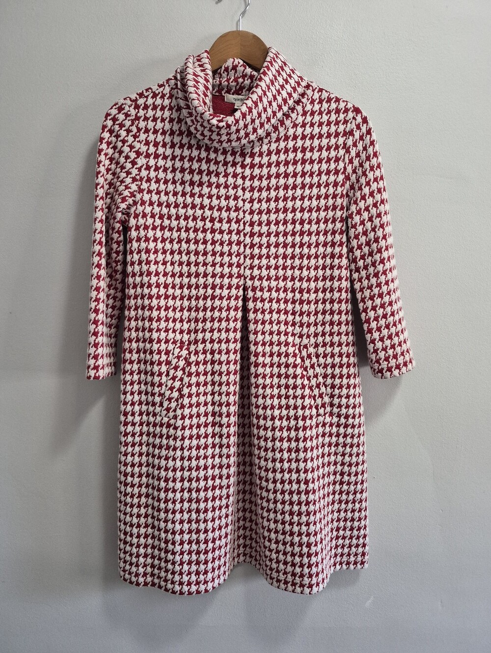 Tyler Boe Houndstooth Cowlneck Sweater Dress Size XS